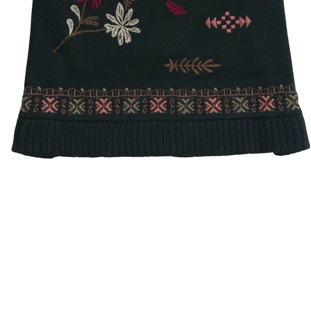 JOHNNY WAS ZUFU EMBROIDERED DOG‎ SWEATER SIZE LARGE M69423  NEW